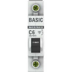 Выключатель автоматический EKF Basic ВА 47-29 1P 6А (C) 4,5кА
