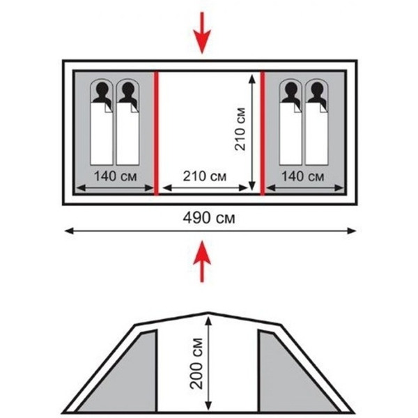 Кемпинговая палатка Totem Hurone 4 V2 (TTT-025)