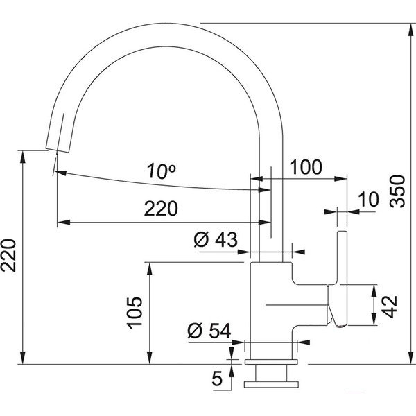 Смеситель Franke Lina XL 115.0626.019 (черный матовый)