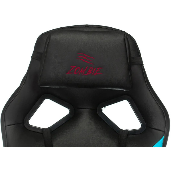 Кресло геймерское Бюрократ Zombie Driver (черный/голубой)