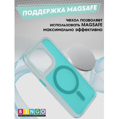 Бампер BINGO Model Magnetic для APPLE iPhone 16 Pro Бирюзовый