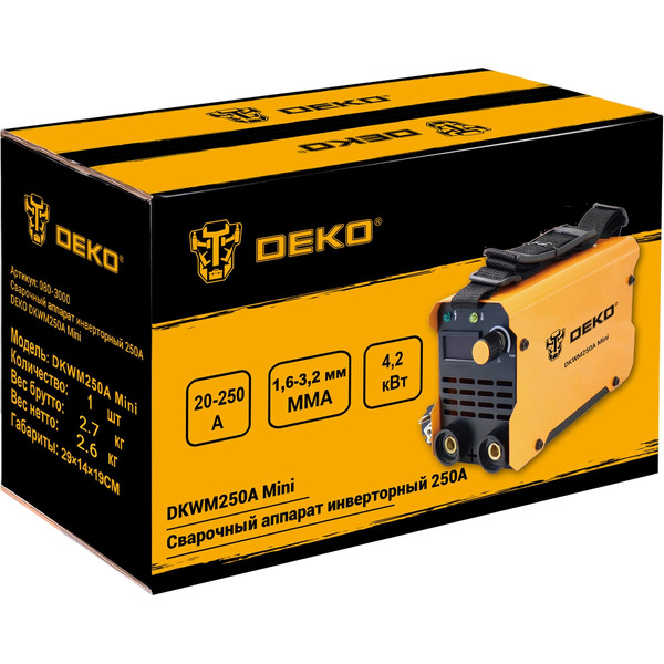 Сварочный инвертор Deko DKWM250A Mini 080-3000