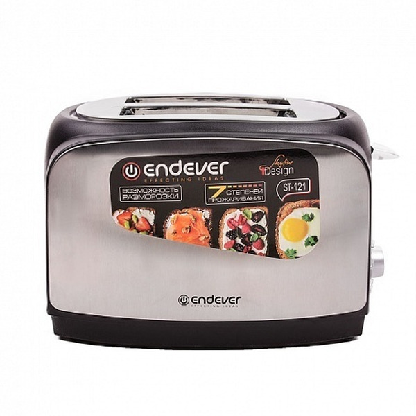 Тостер Endever Skyline ST-121 (черный/сталь)