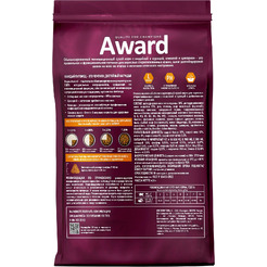 Сухой корм для кошек Award Sterilized с индейкой и курицей с добавлением клюквы и цикория (1.5кг)
