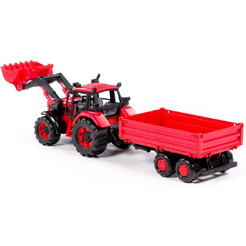 Трактор Полесье BELARUS с погрузчиком и бортовым прицепом 91871