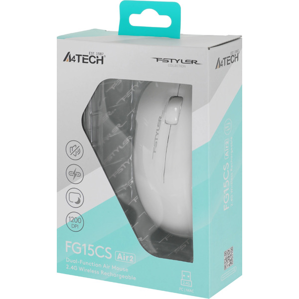 Мышь A4Tech Fstyler FG15CS Air2 (белый)
