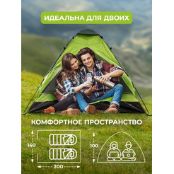Палатка GetActive Chalet Green/Dark Grey (SWY-S02-GRDG)