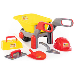 Тачка игрушечная Полесье №4 Construct с набором каменщика №4 50229