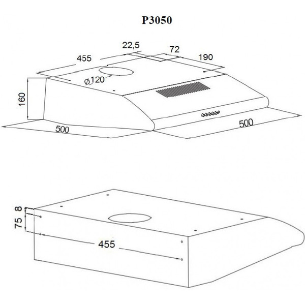 Вытяжка Akpo P-3050 WK-7 (бежевый)