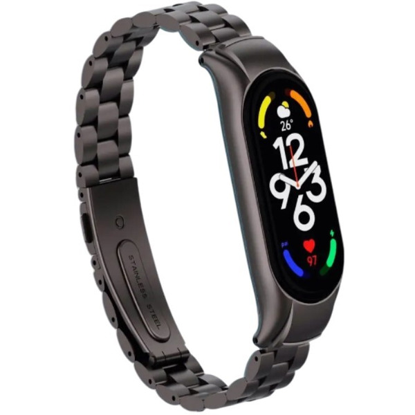 Ремешок Bingo Stainless для XIAOMI Mi Band 7 Черный матовый