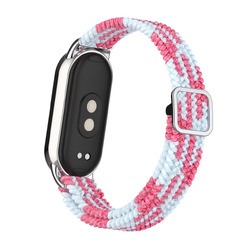 Ремешок Bingo Braided для Xiaomi Mi Band 8 (розовый с белым)