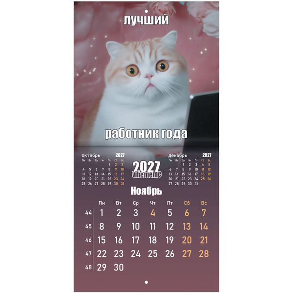 Календарь настенный перекидной на 2027 г BRAUBERG Vibe meme 118438