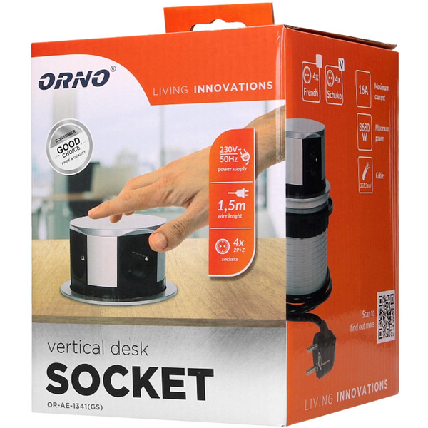 Блок розеточный Orno OR-AE-1341-AL 1,5 м