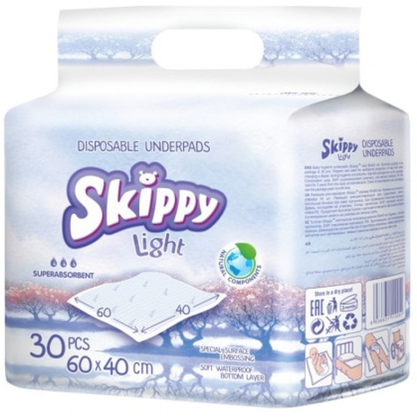 Одноразовые пеленки Skippy Light 60x40 (30 шт)