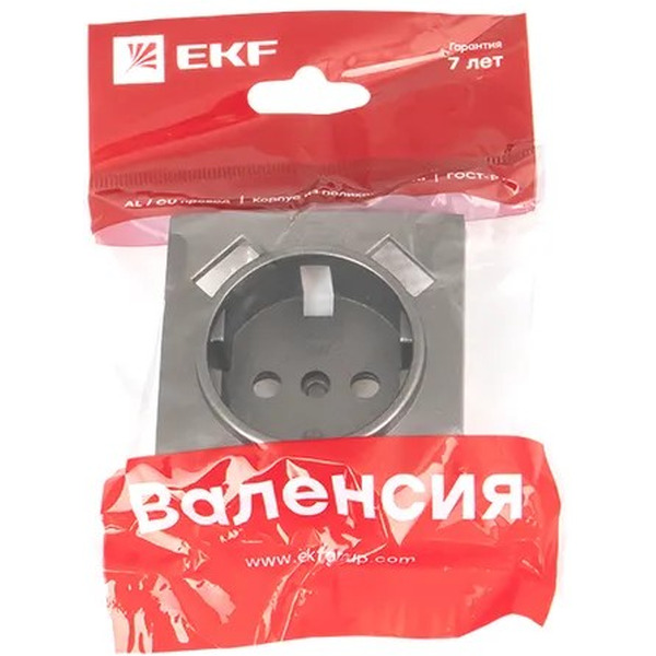 Лицевая панель розетки EKF Валенсия 1-местной 16А графит