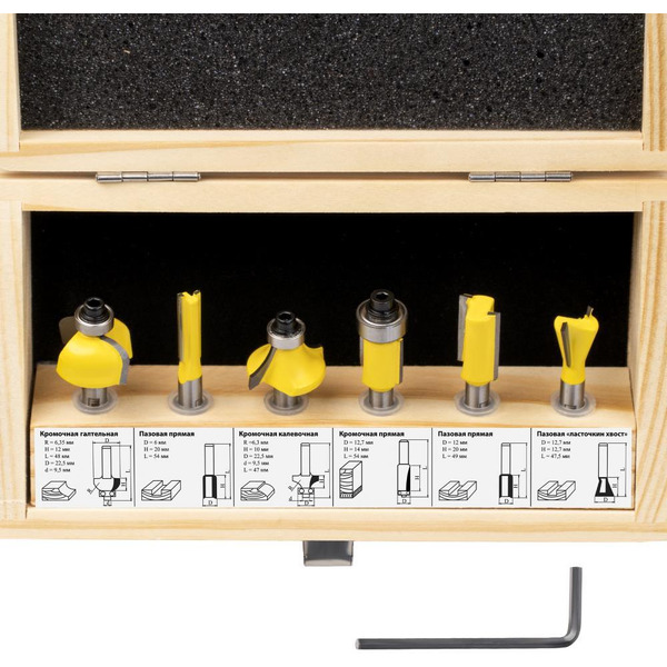 Набор фрез по дереву Kolner KMC 8/6