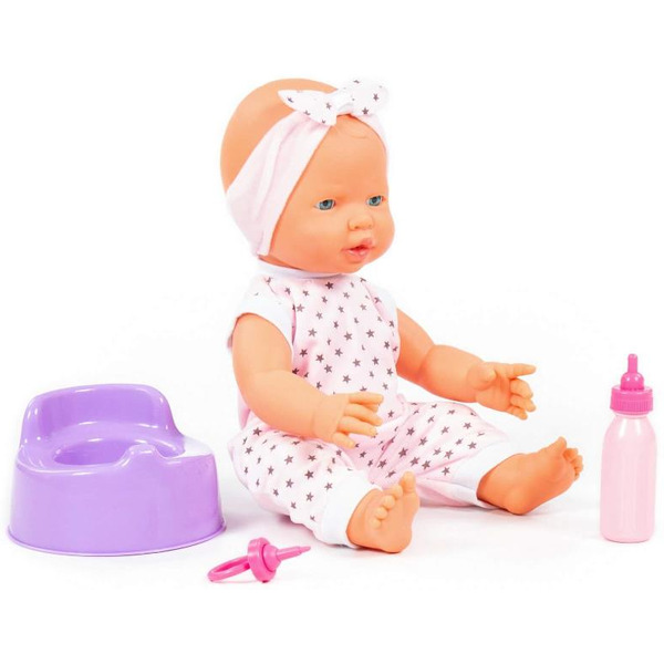Пупс Полесье Веселый с соской, бутылочкой и горшком 86747