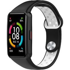 Ремешок Bingo Sport для Huawei/Honor Band 6/6 Pro (черный/белый)
