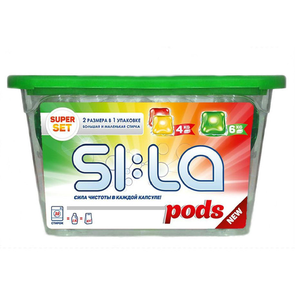 Капсулы для стирки SI:LA "Pods Super Set"  30 шт