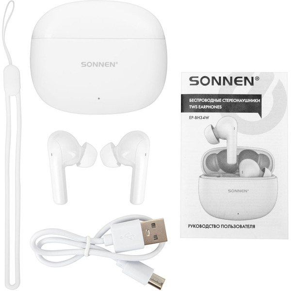 Наушники Sonnen EP-BH34W (белый)