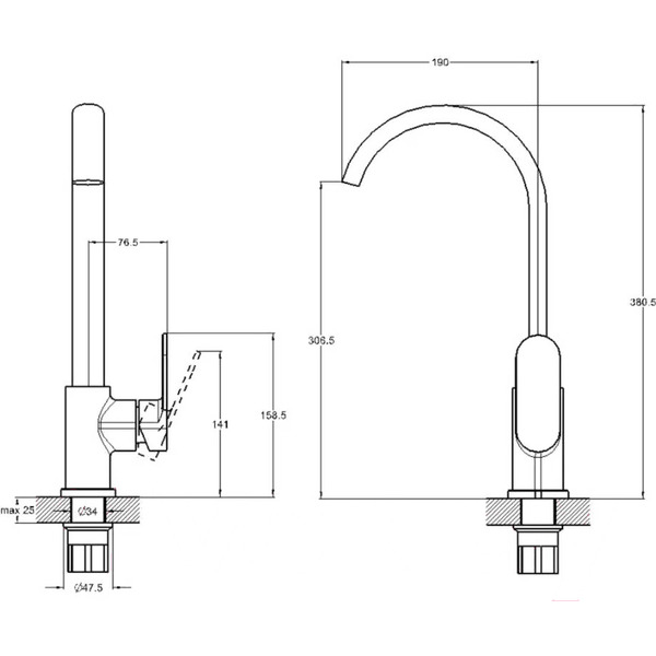 Смеситель для кухни ECONOCE EC0392