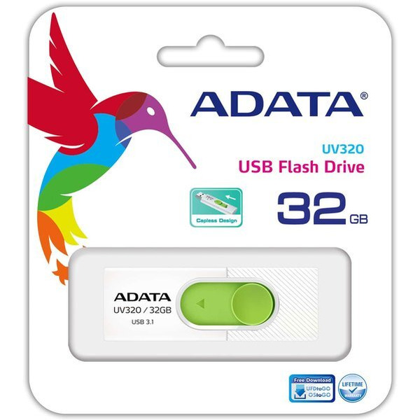 USB флэш накопитель A-Data UV320 32GB (белый/зеленый)