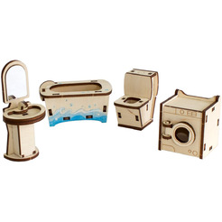 Аксессуары для кукольного домика Woody Ванная 02147