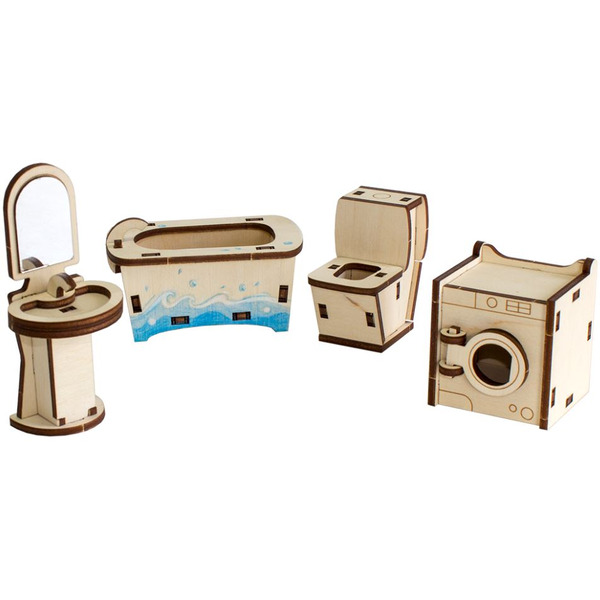 Аксессуары для кукольного домика Woody Ванная 02147