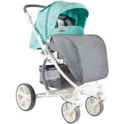 Коляска прогулочная «книга» Lorelli Combi S700 + Footcover 2017 Green&Grey Cities (10020941748)