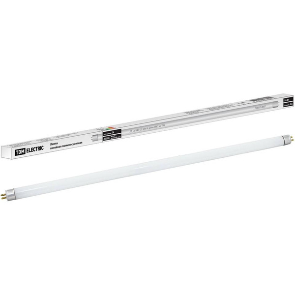 Лампа люминесцентная линейная двухцокольная TDM ЛЛ-12/24Вт, T4/G5, 4000 К, длина 654,2мм SQ0355-0011