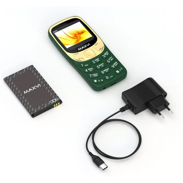 Мобильный телефон Maxvi K200 + ЗУ WC-112 (темно-зеленый)