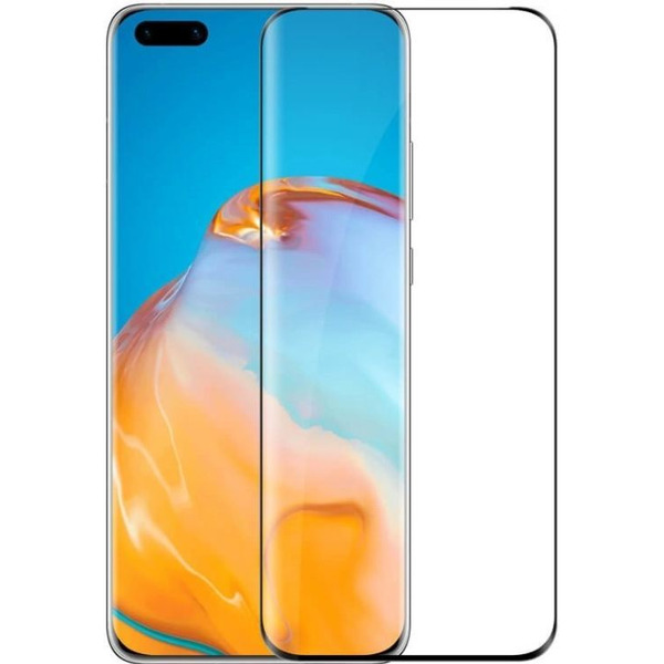 Защитное стекло CASE 3D для Huawei P40 Pro (черный глянец)