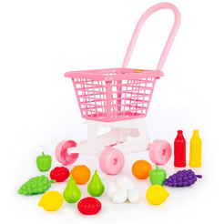 Тележка Полесье "Supermarket" №1 (розовая) + набор продуктов  68477