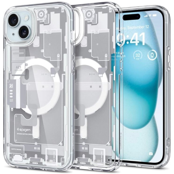Чехол для телефона Spigen Ultra Hybrid (MagFit) Zero One для iPhone 15 ACS07037 (белый/разноцветный)