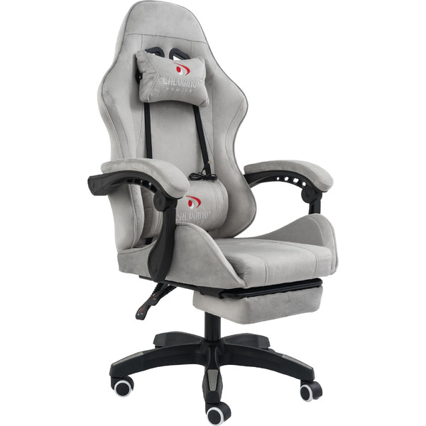 Вибромассажное кресло Calviano 1584 (велюр, серый)