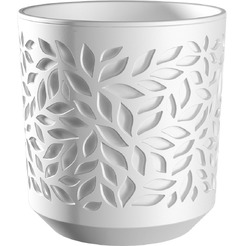Кашпо La Decoro Leaves КШ-5827 белый/белый