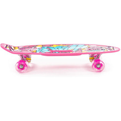 Доска роликовая Полесье 89564 (59 см) малиновая с наклейкой и малиновыми колёсами