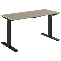 Стол для работы стоя WellDesk Flagman с электроприводом 28мм (ясень шимо, черный)