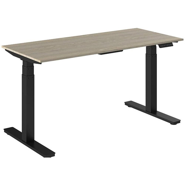 Стол для работы стоя WellDesk Flagman с электроприводом 28мм (ясень шимо, черный)