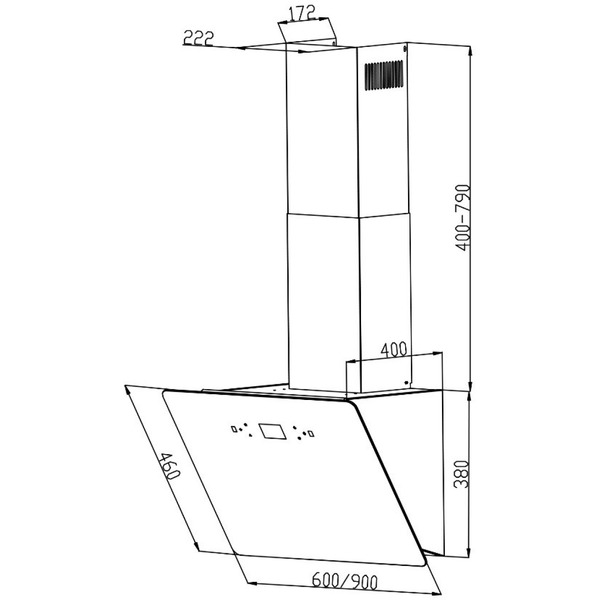 Кухонная вытяжка Backer AH60E-MC-F1 BLACK 12K