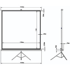 Экран проекционный на треноге BRAUBERG TRIPOD (180х180см), матовый