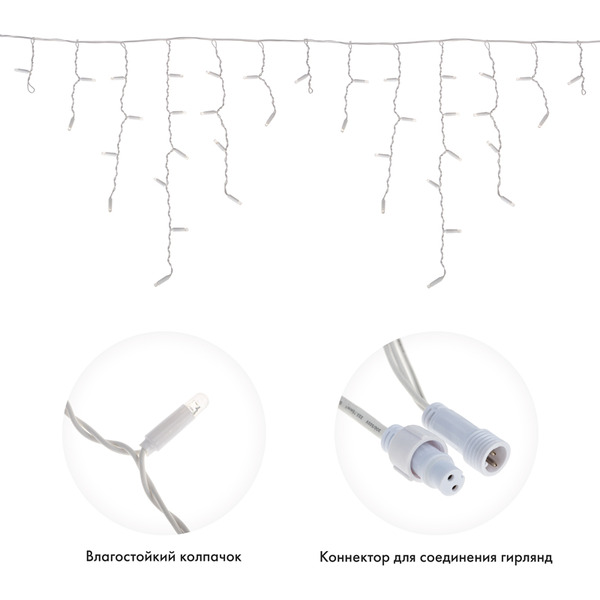 Гирлянда светодиодная Neon-Night Бахрома (Айсикл) 2.4х0.6м 255-033-6