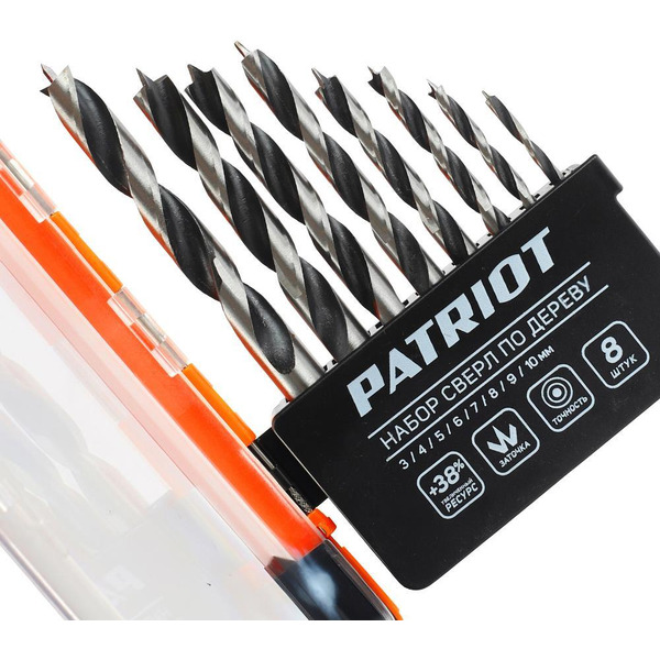 Набор сверел по дереву PATRIOT 815010103 (3-10мм)