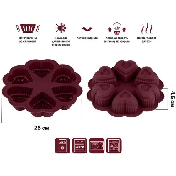 Форма для выпечки PERFECTO LINEA BURGUNDY 20-118819