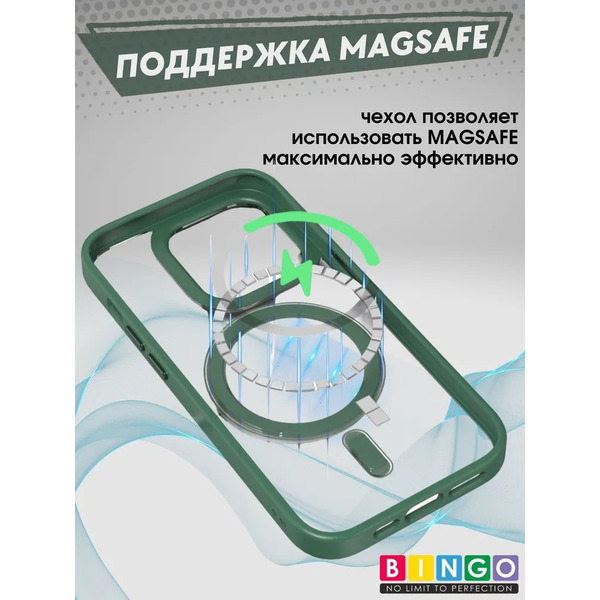 Бампер Bingo Metal Magnetic для APPLE iPhone 14 Зеленый