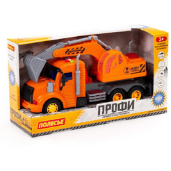 Автомобиль-экскаватор Полесье 86457 Профи (оранжевый)