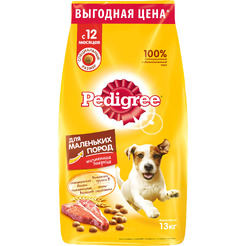 Сухой корм для собак Pedigree Для взрослых собак маленьких пород с говядиной (13кг)