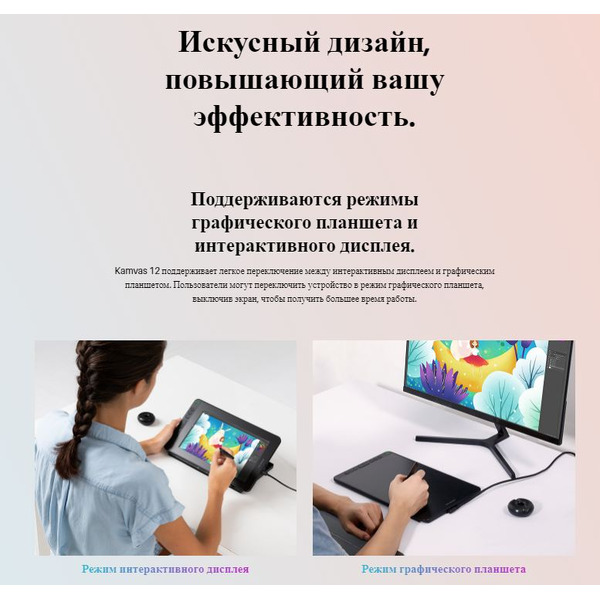 Интерактивный дисплей Huion Kamvas 12 (черный)