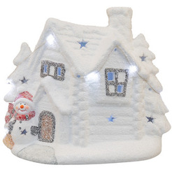 Керамическая фигурка NEON-NIGHT Домик со снеговиком 505-007