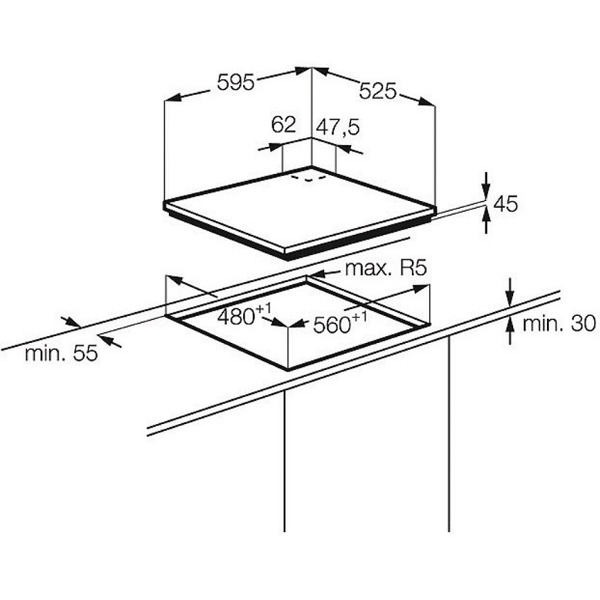 Поверхность газовая ELECTROLUX EGS 56648NX